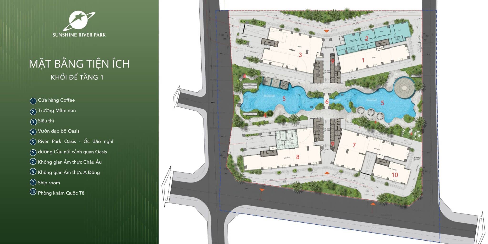 Mặt Bằng Tiện Ích Tầng 1 Sunshine River Park