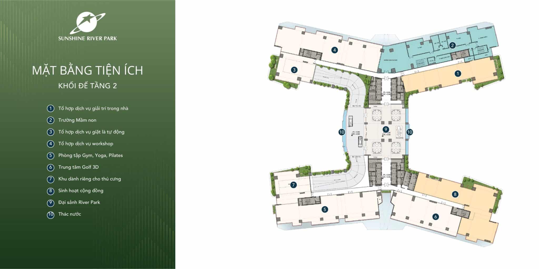 Mặt Bằng Tiện Ích Tầng 2 Sunshine River Park