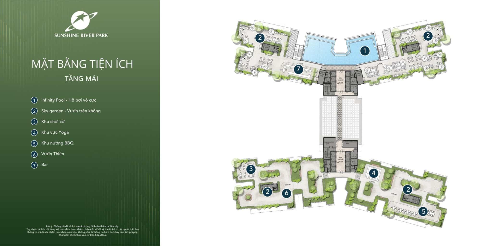Mặt Bằng Tiện Ích Tầng Mái Sunshine River Park